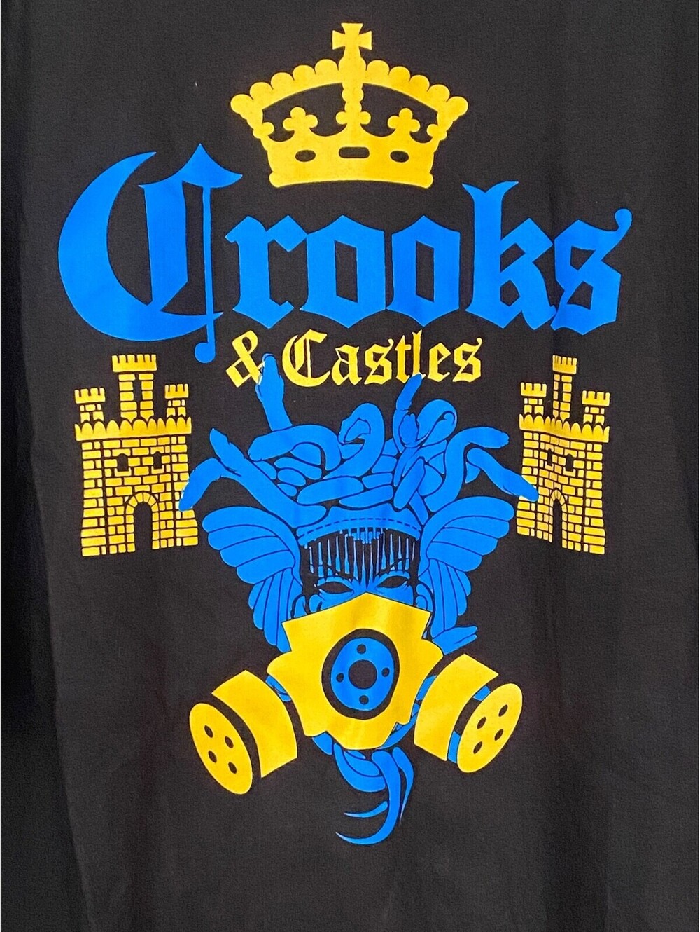 NEW Crooks & Castles Men's Medusa Gas Mask Graphic Tee T-Shirt Black 5XL NWT